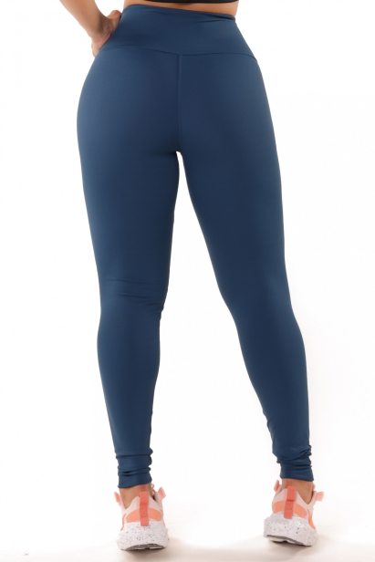Legging Basics Azul Jeans Escuro em Suplex Poliamida