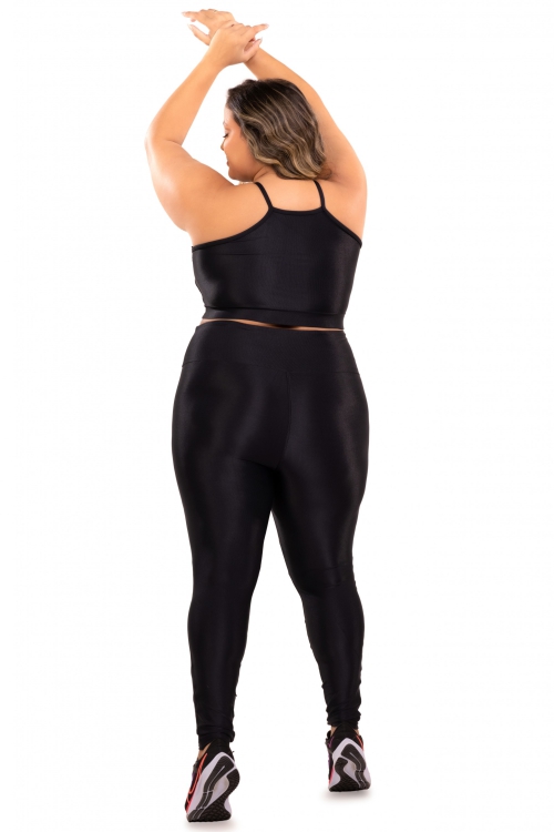 Legging Basics Preta em Suplex Poliamida - Donna Carioca Moda Fitness