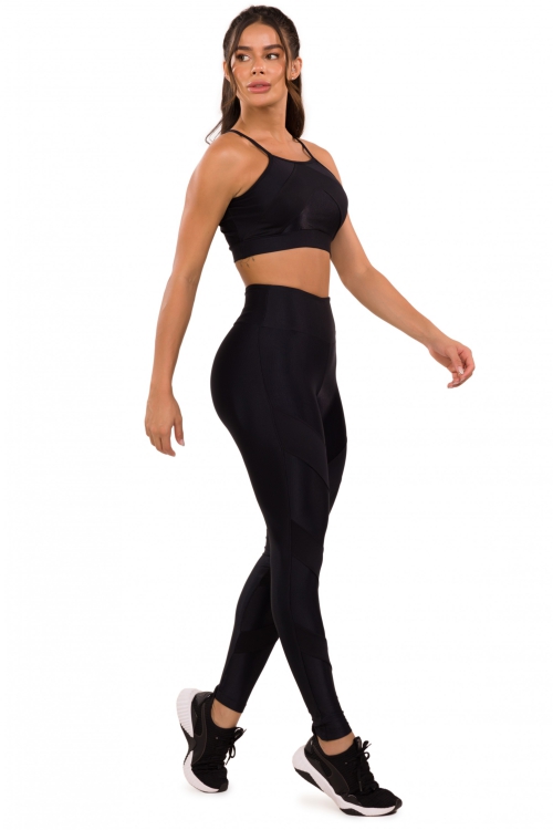 Legging You Can Do It Preta em Suplex Poliamida - Donna Carioca Moda Fitness