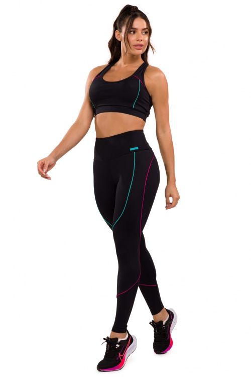 Legging Fierce Rosa em Suplex Poliamida e Estampa Digital - Donna Carioca  Moda Fitness