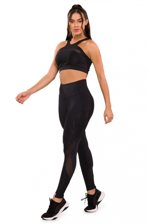 Legging Basics Preta em Suplex Poliamida - Donna Carioca Moda Fitness