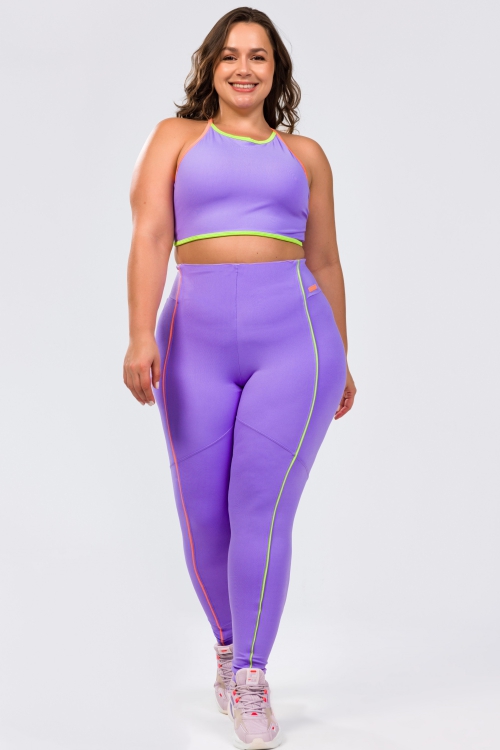 By Dy Fitness • Moda Fitness Para Mulheres que Malham com Estilo - Legging  Long Lilás Suplex