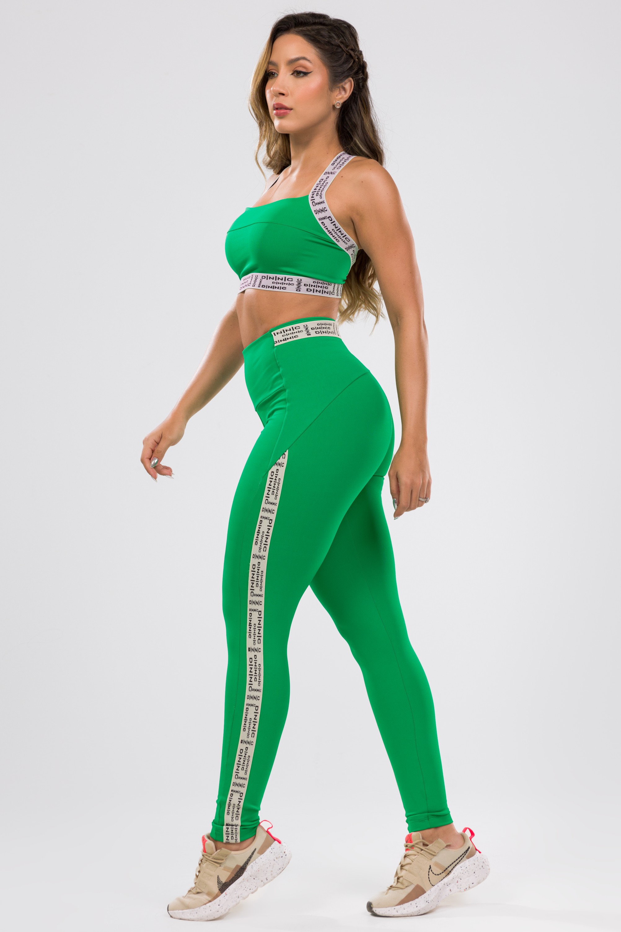 Legging Adventure Verde em Suplex Poliamida - Donna Carioca Moda Fitness