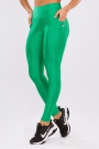 Legging Bright Verde Peter Pan Microcanelada com Bolso