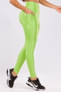 Legging Bright Verde Iguana Microcanelado com Bolso