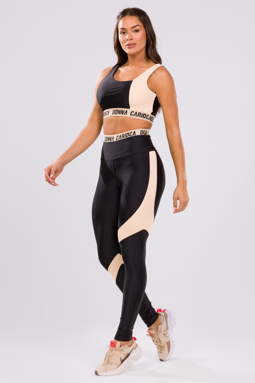Legging Energize em Tecido Platinado e Estampa Emborrachada - Donna Carioca  Moda Fitness