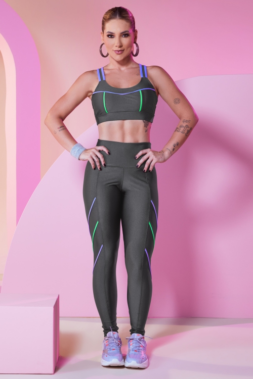 Leggings microfibra multicolor 4D Stretch, Leggings desportivos e joggers  para mulher